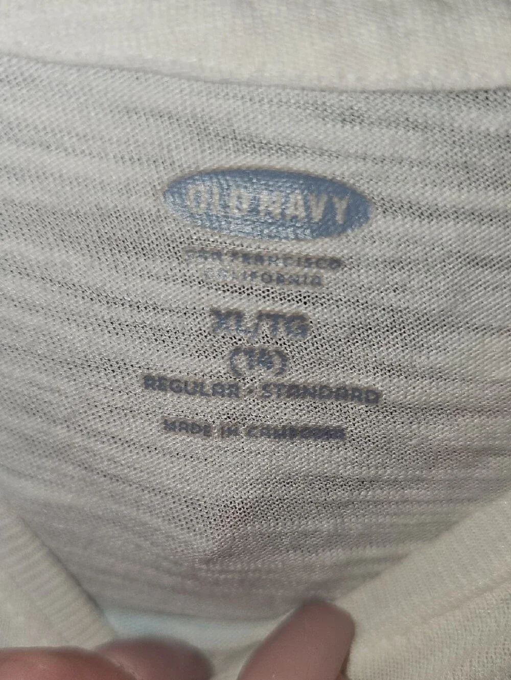 Old Navy Girls White Tee with Blue Palm Graphic Size Xlarge 14/16
